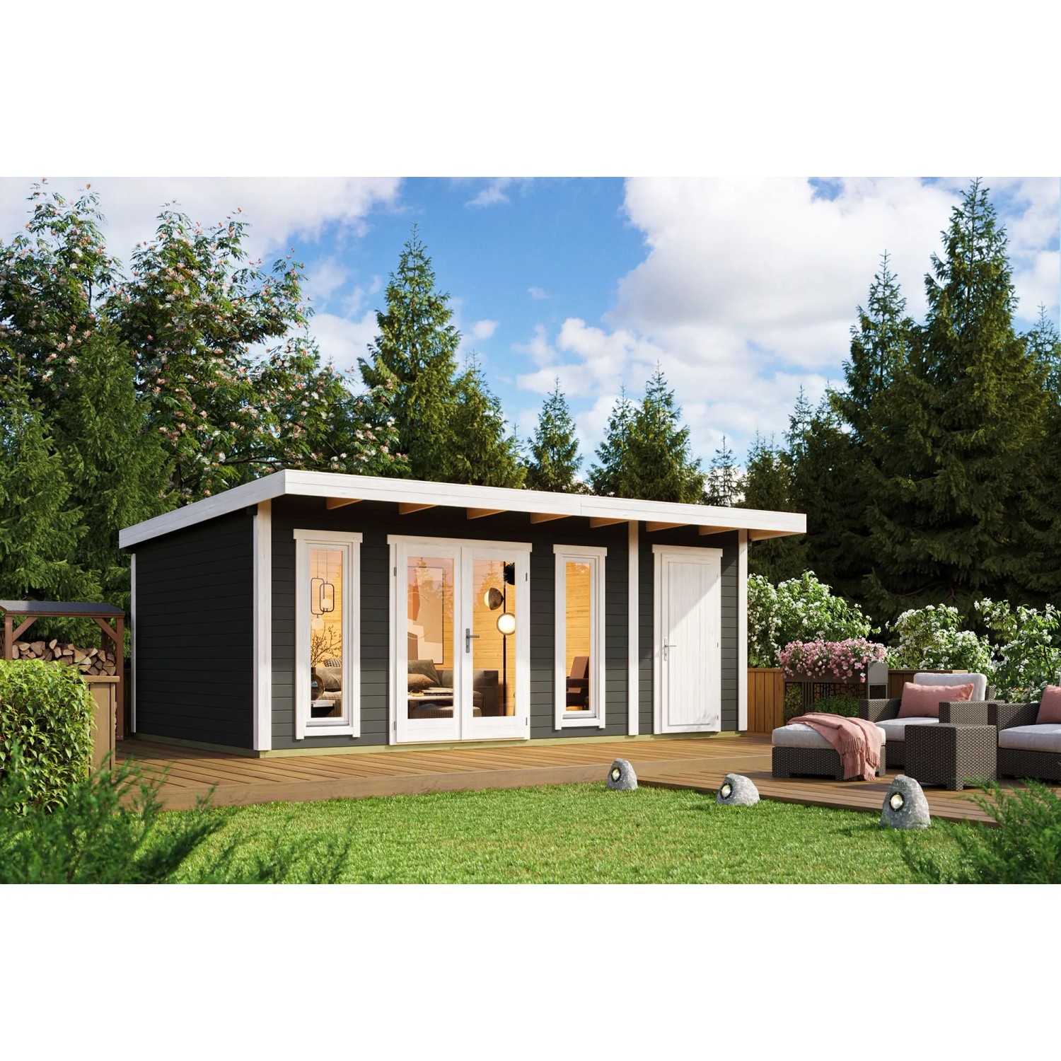 Lasita Gartenhaus Sicily 2 Carbongrau 575 cm x 350 cm