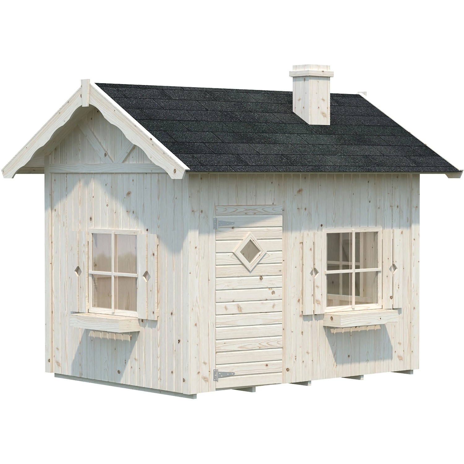 Palmako Spielhaus Grete aus Fichtenholz mit Schornstein, Fenster und Tür. Ideal für Kinder.