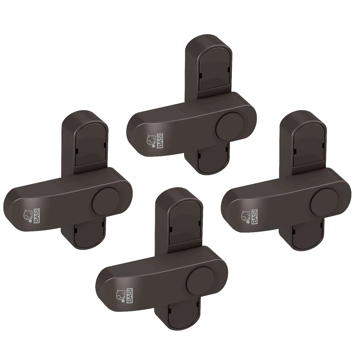 Basi - Fenster- und Fenstertürenzusatzsicherung - SET - 4x FS 500 - Braun - Einflügelig - 4x1100-0051