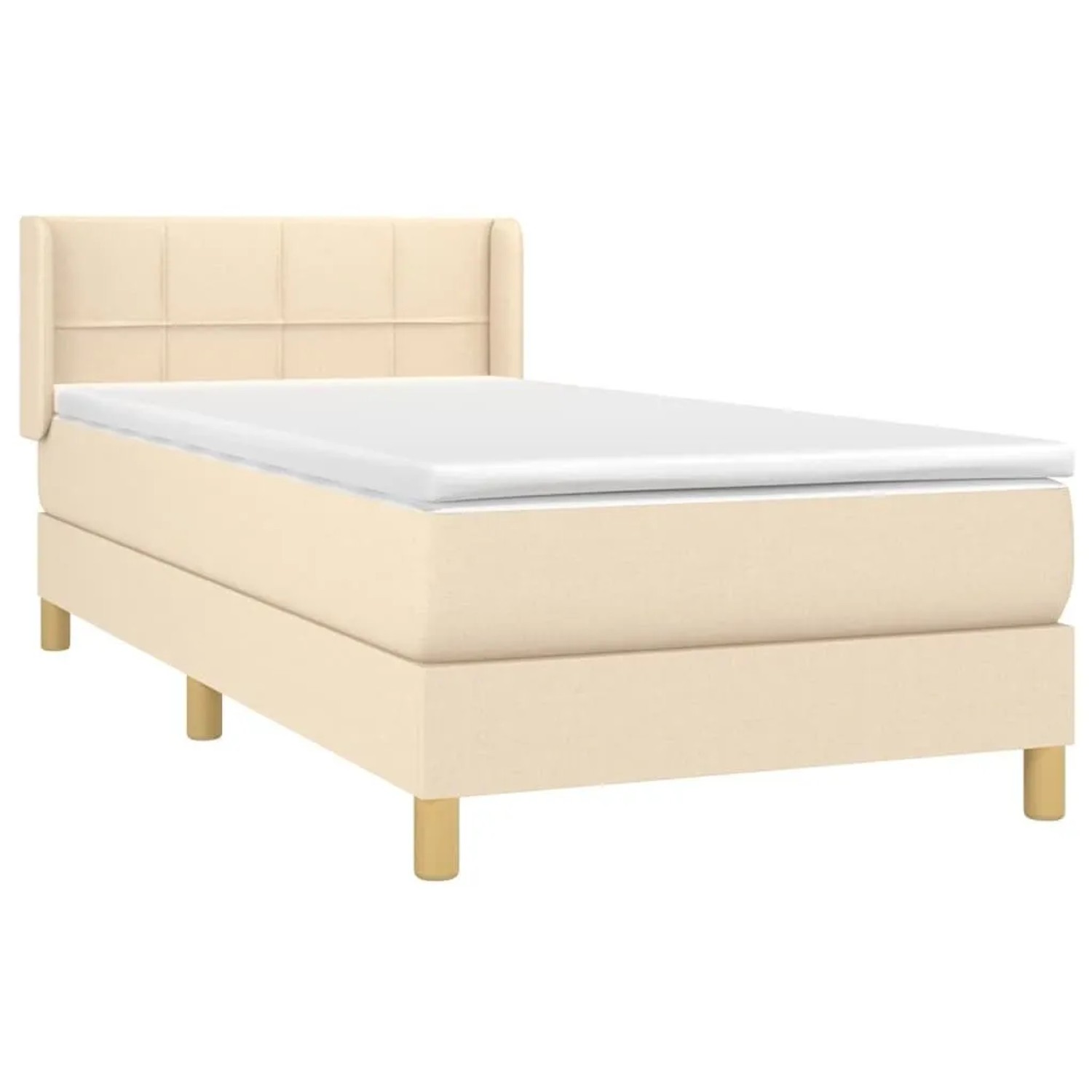 vidaXL Boxspringbett mit Matratze Creme 90x200 cm Stoff 3130246 günstig online kaufen