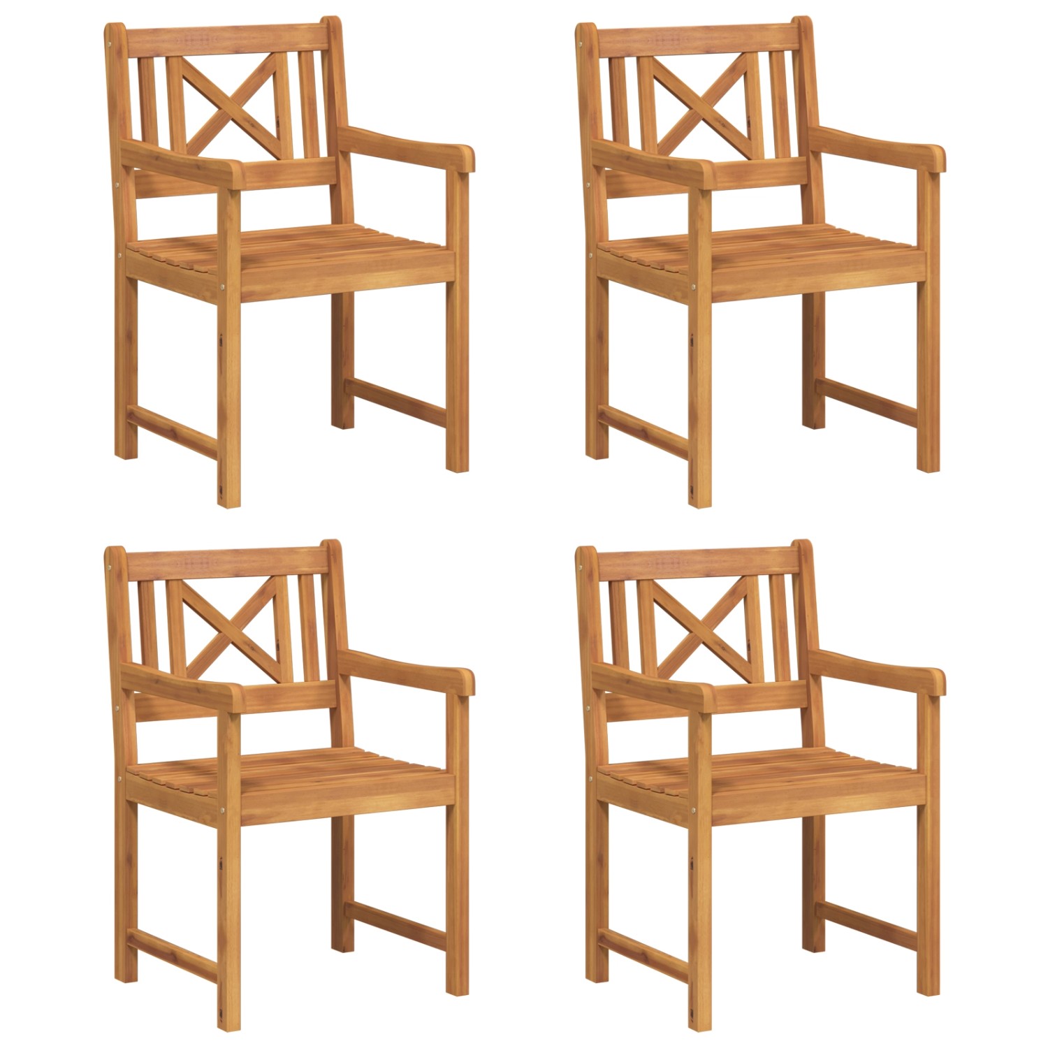 vidaXL Gartenstühle 4 Stück 56x55,5x90 cm Massivholz Akazie 3324846 günstig online kaufen