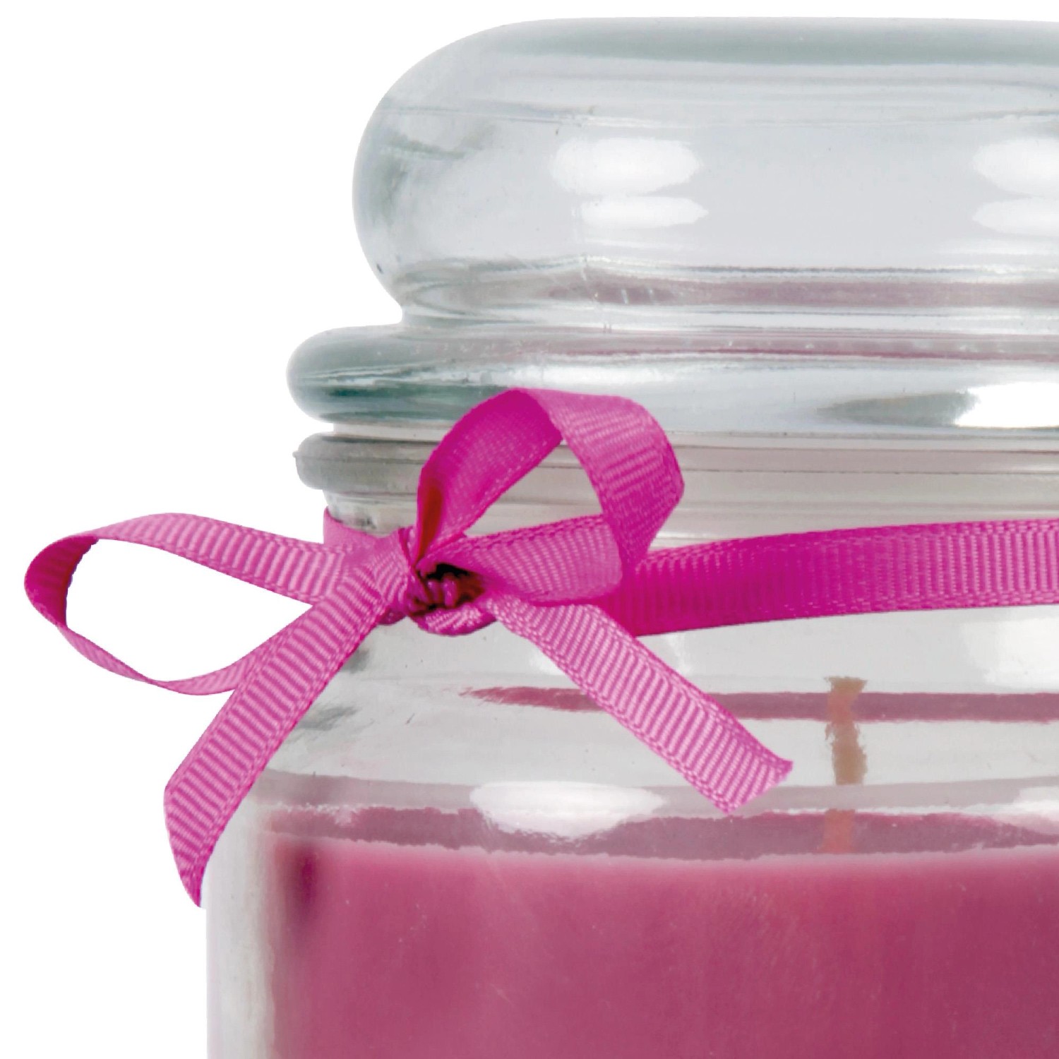 Duftkerze im Glas (lila) mit Schleife, "Happy Easter" Kerze für Ostern.