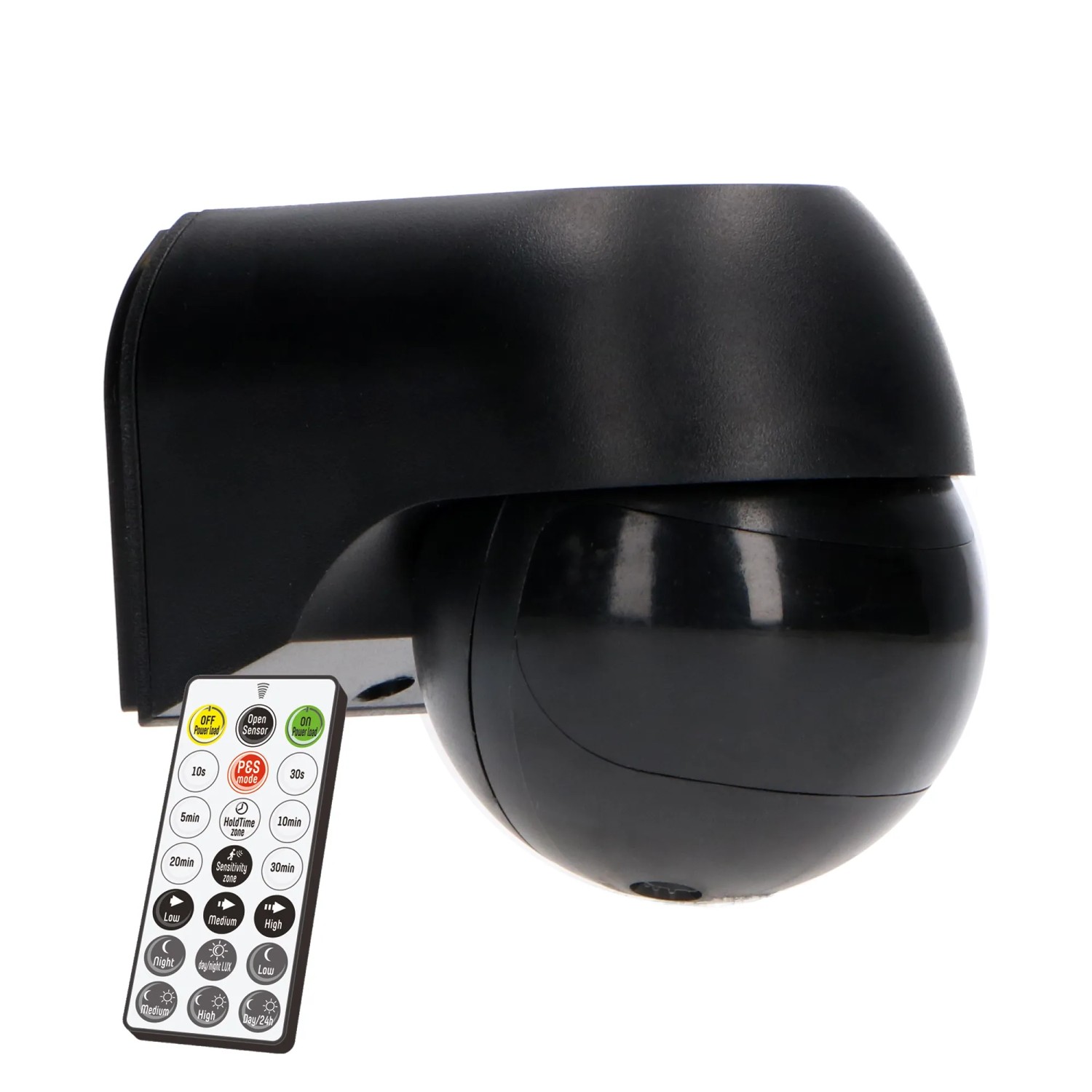 LED's light Wandsensor PIR 180° IP54 Schwarz Fernbedienung