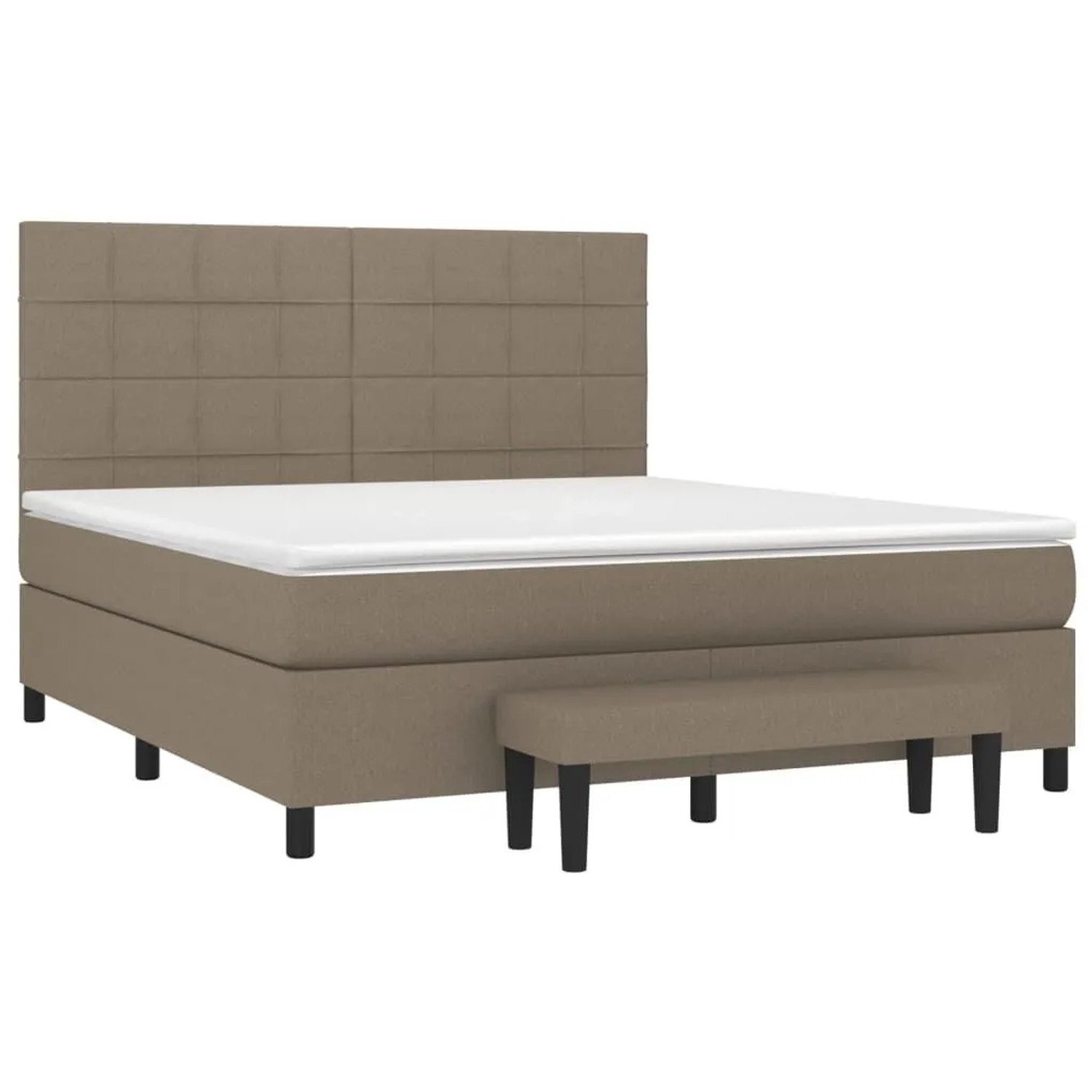 vidaXL Boxspringbett mit Matratze Taupe 160x200 cm Stoff 3136609 günstig online kaufen