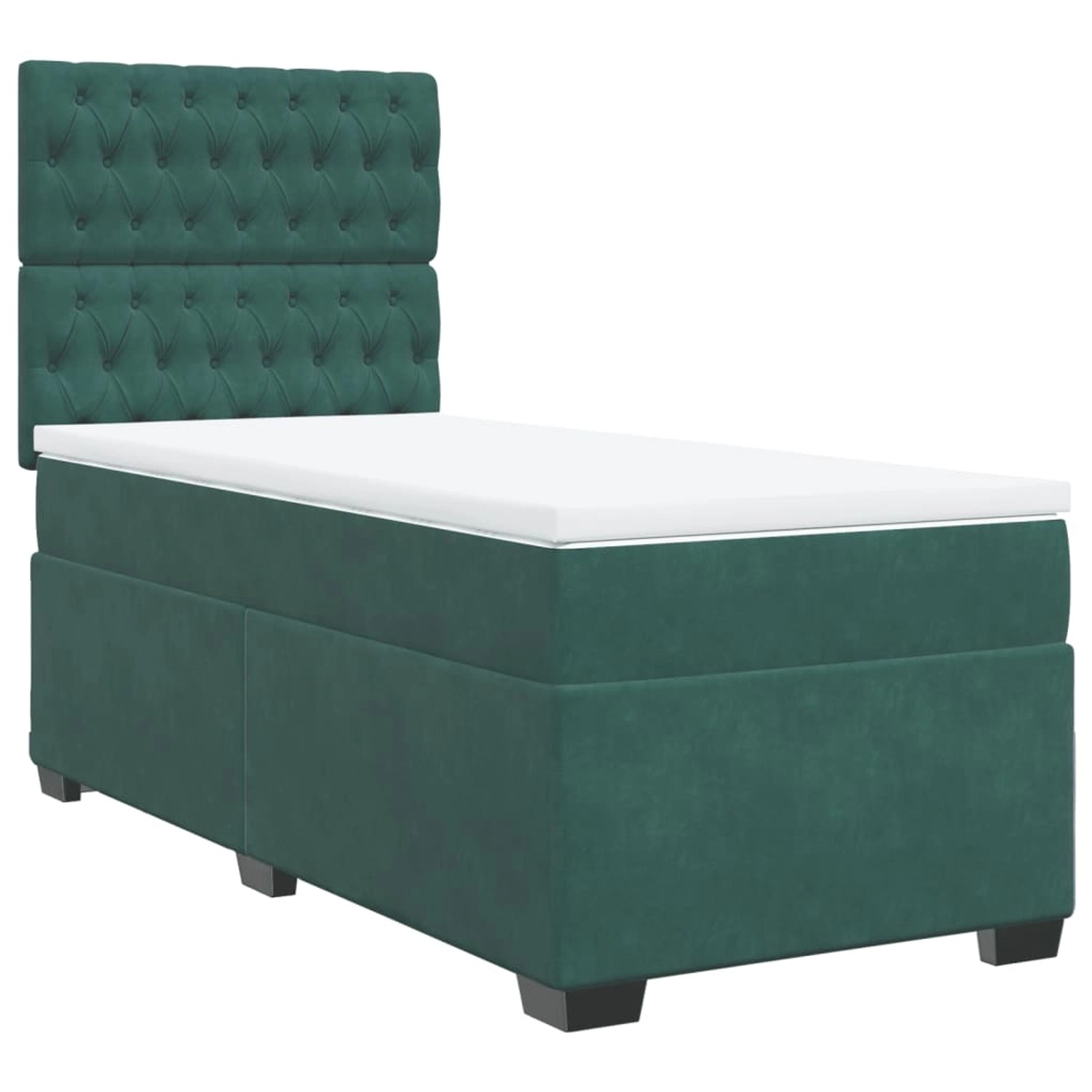 vidaXL Boxspringbett mit Matratze Dunkelgrün 90x190 cm Samt 3290795 günstig online kaufen