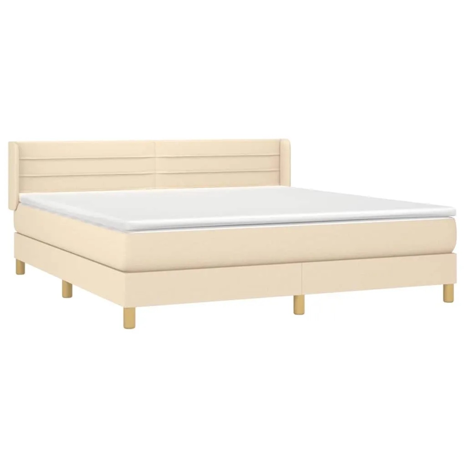 vidaXL Boxspringbett mit Matratze Creme 160x200 cm Stoff 3130366 günstig online kaufen