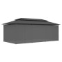 Anthrazitfarbener vidaXL Pavillon 600x298x270 cm mit Vorhängen für Garten & Terrasse.