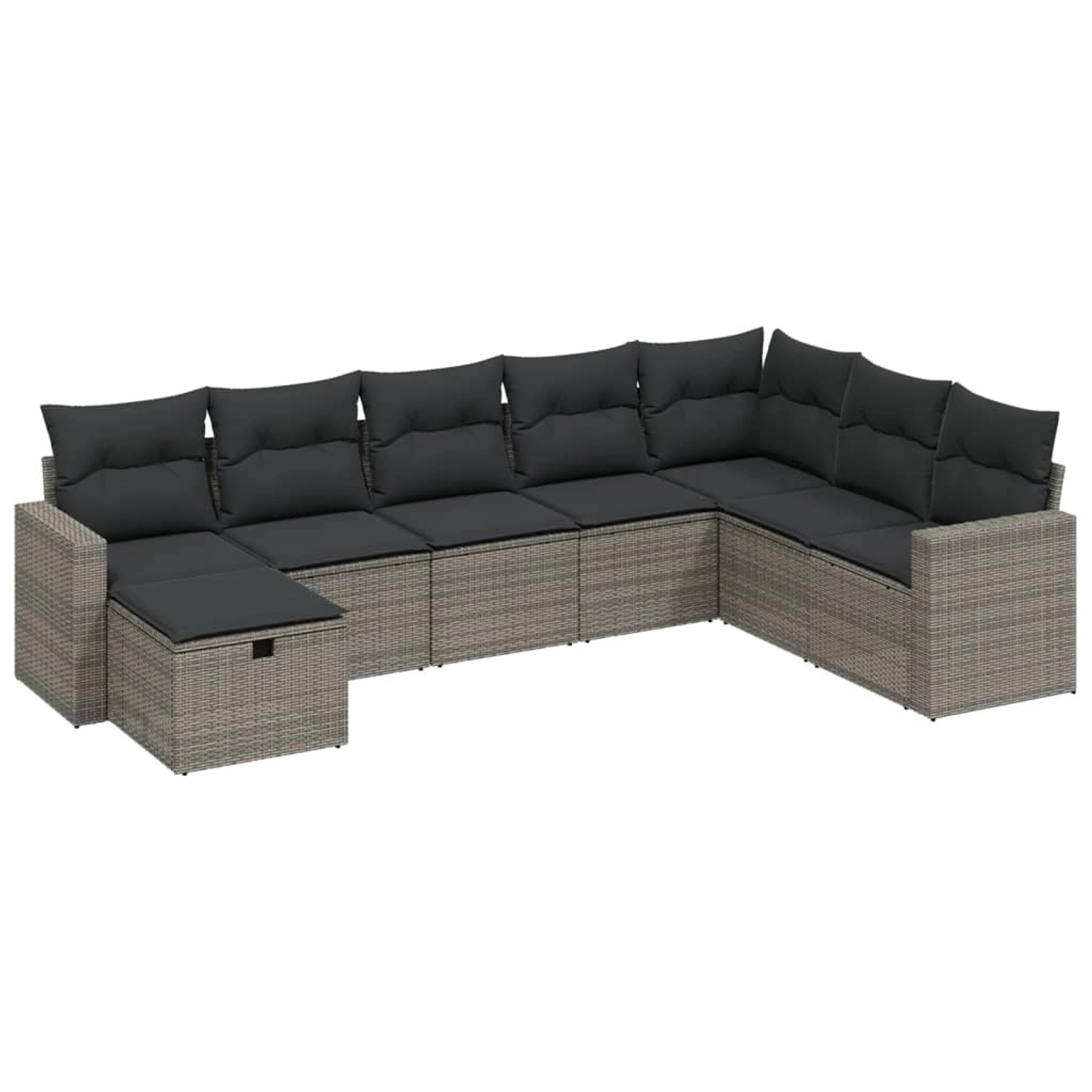 vidaXL 8-Tlg Garten-Sofagarnitur mit Kissen Grau Poly Rattan 3263586 günstig online kaufen