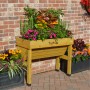 VegTrug Wallhugger Hochbeet aus Zedernholz, bepflanzt mit Blumen und Kräutern.