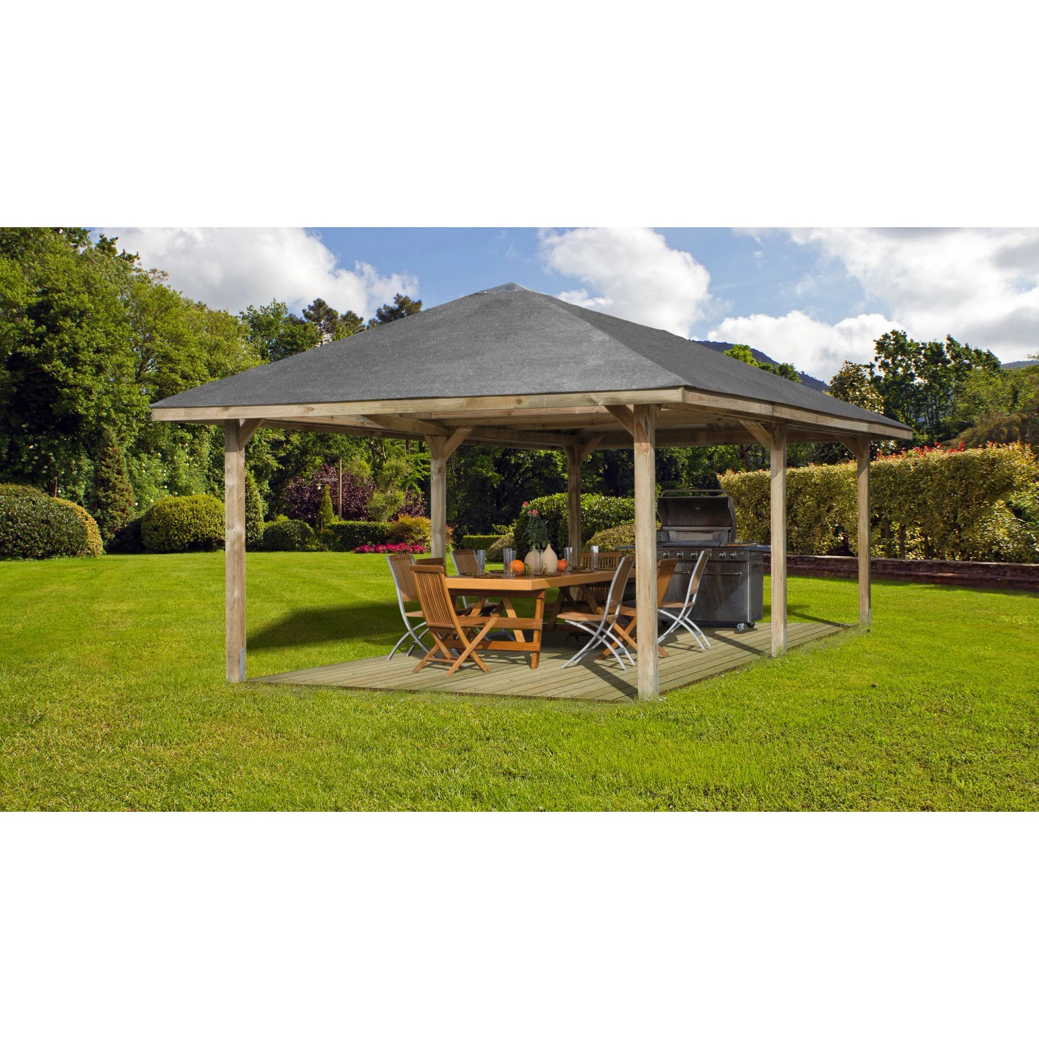 Weka Pavillon Gartenoase 651 B Gr.3 433 cm x 778 cm