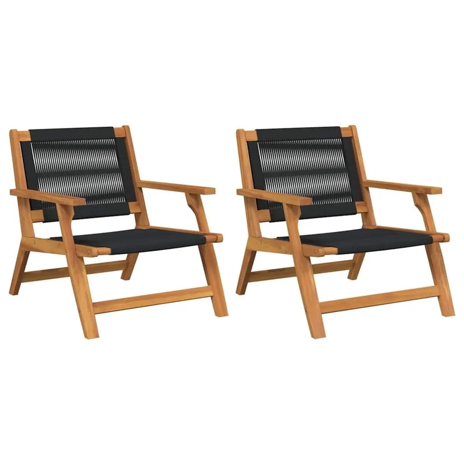 vidaXL Gartenmöbel 2 Stk Schwarz 67 x 76 x 73 cm Massivholz Akazie 367831