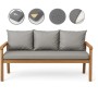 Graues Setgarden Bankkissen-Set für 3-Sitzer Gartenbank, bestehend aus Sitz- und Rückenkissen.