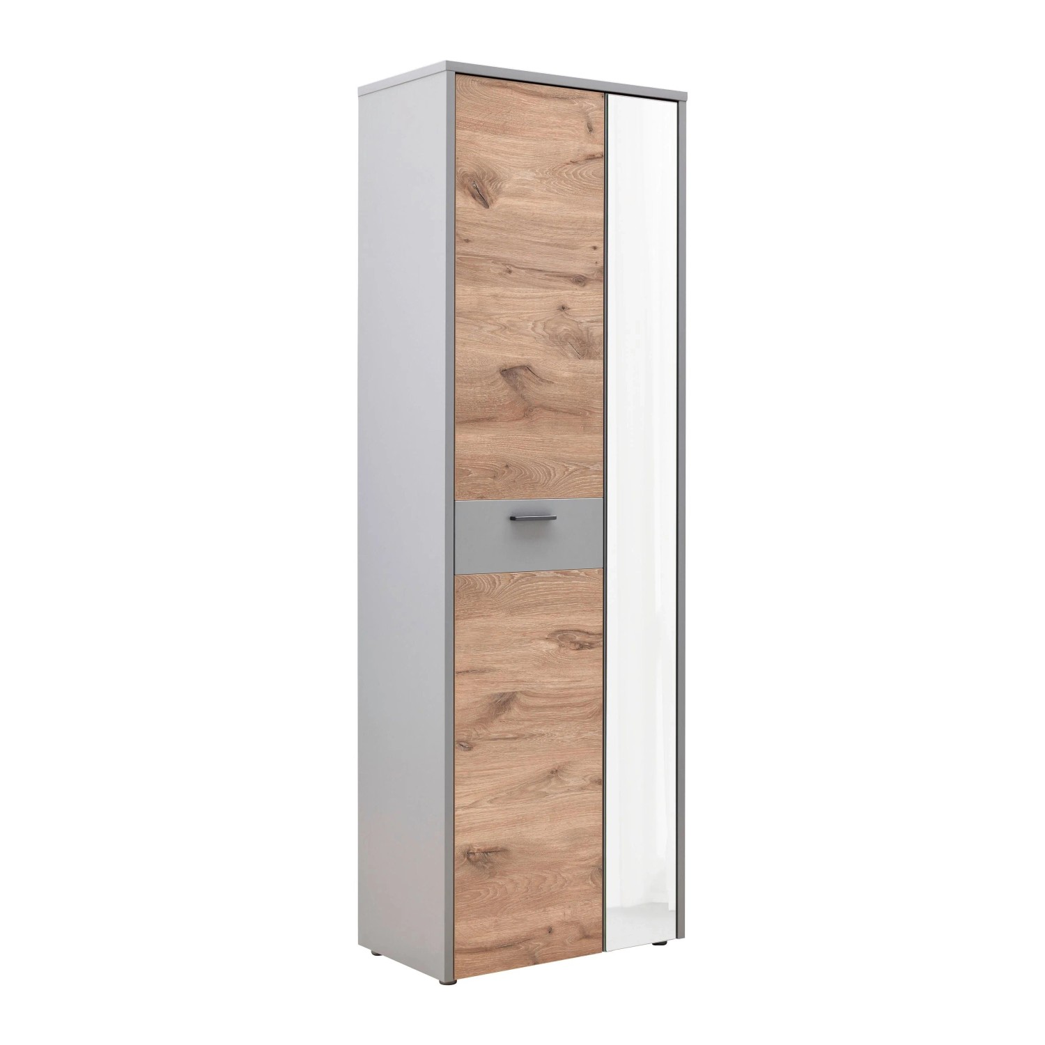 Mömax Garderobenschrank Dynamic in Grau/Eichefarben