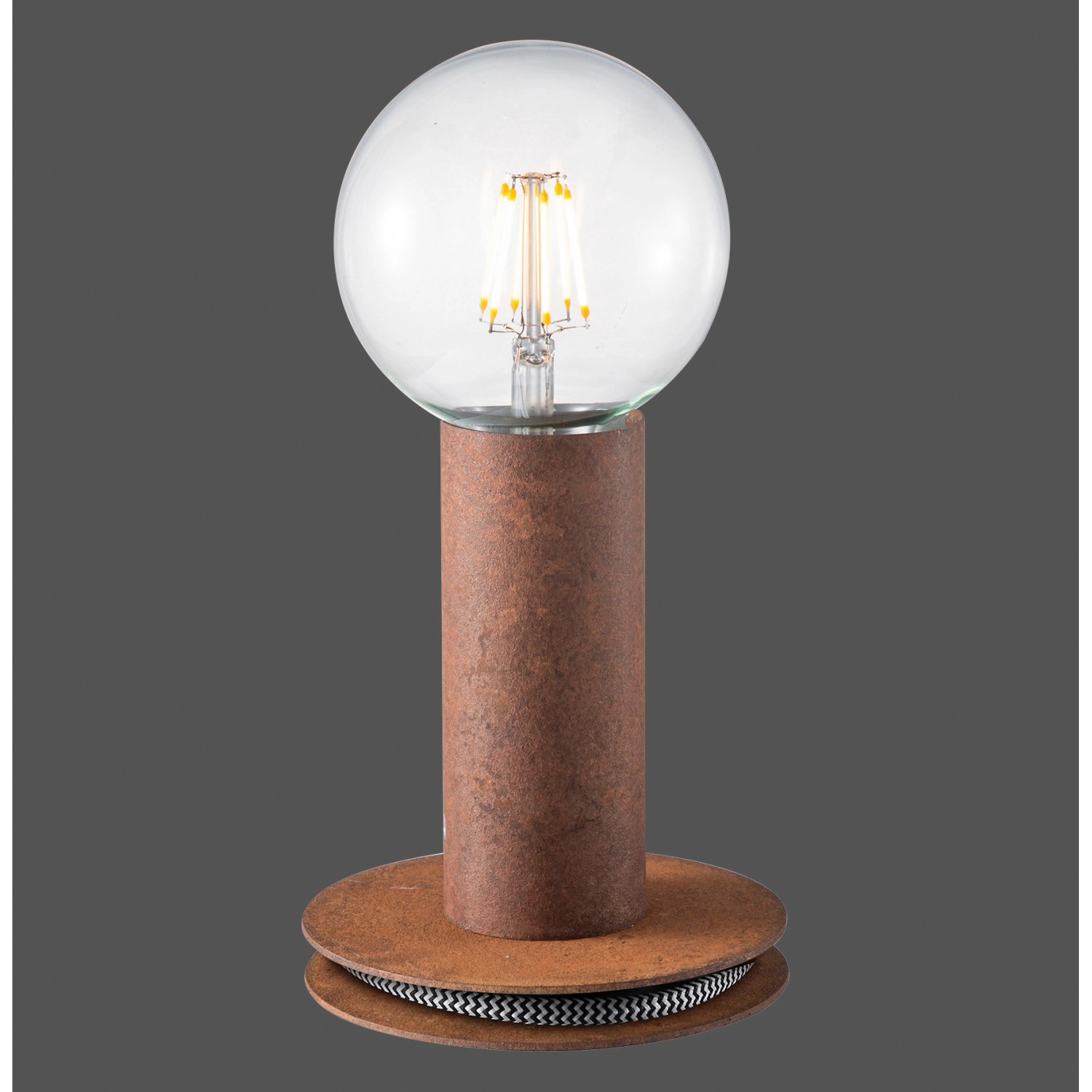 Just Light. Tischleuchte Turn me rostfarbig