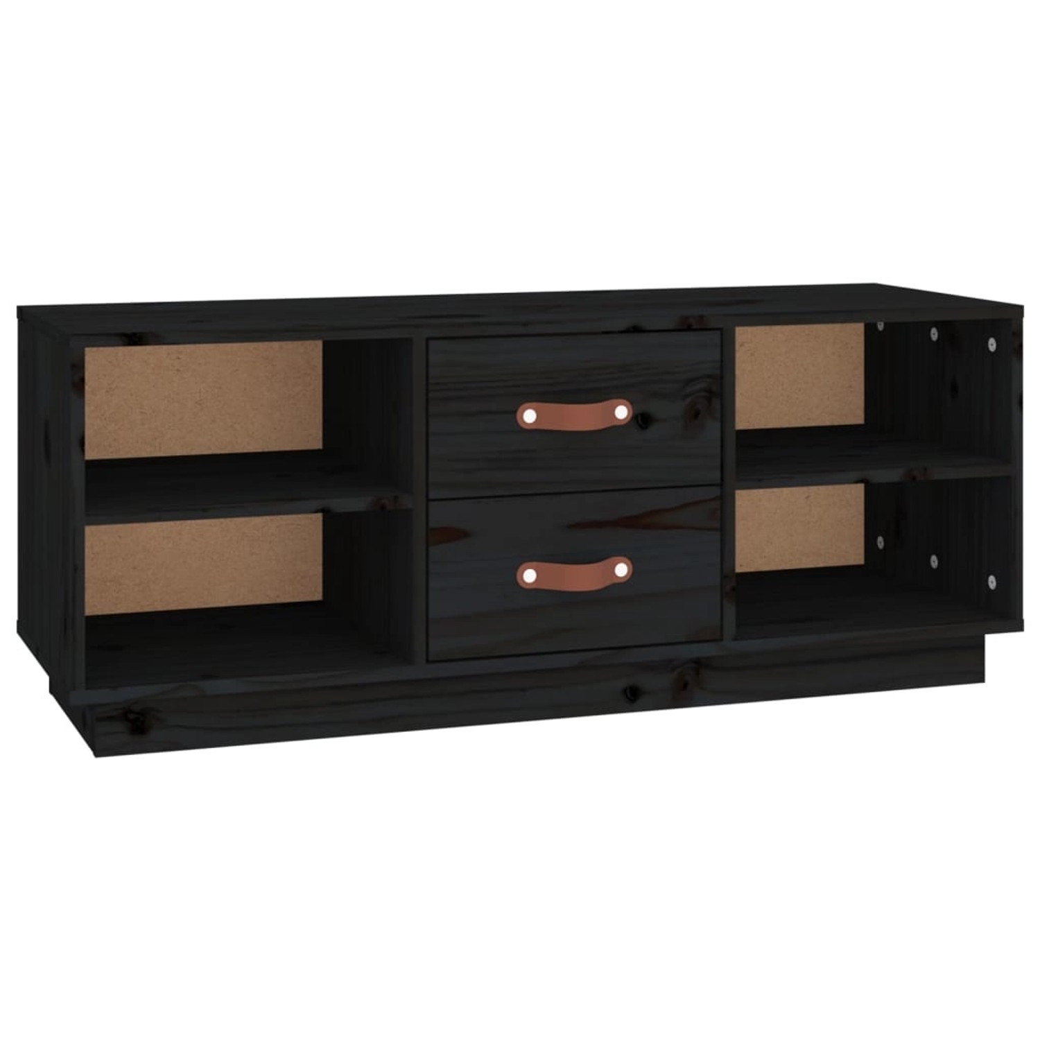 VidaXL TV-Schrank Schwarz 100x34x40 cm Massivholz Kiefür günstig online kaufen