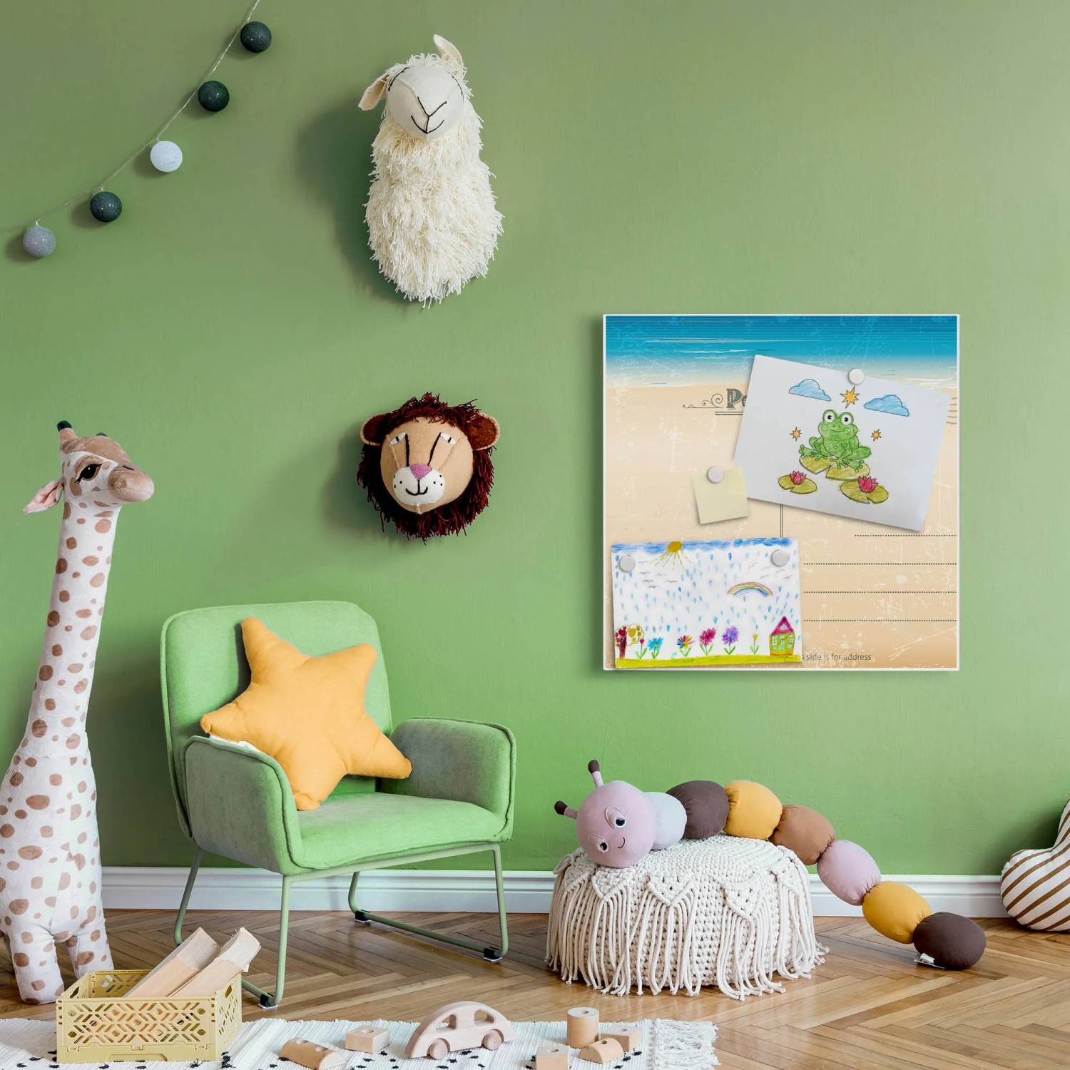 Banjado Glas Magnettafel 50x50 Cm Mit Nordseestrand-Motiv – Beschreibbare Pinnwand Für Küche & Büro