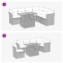 vidaXL 7-tlg. Garten-Sofagarnitur Beige Poly Rattan mit Tisch und Kissen, zwei Aufbauvarianten.