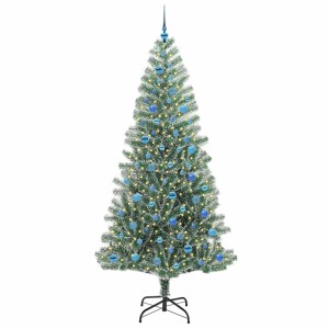 vidaXL Künstlicher Weihnachtsbaum Beschneit mit LED Licht 240 cm 3396840