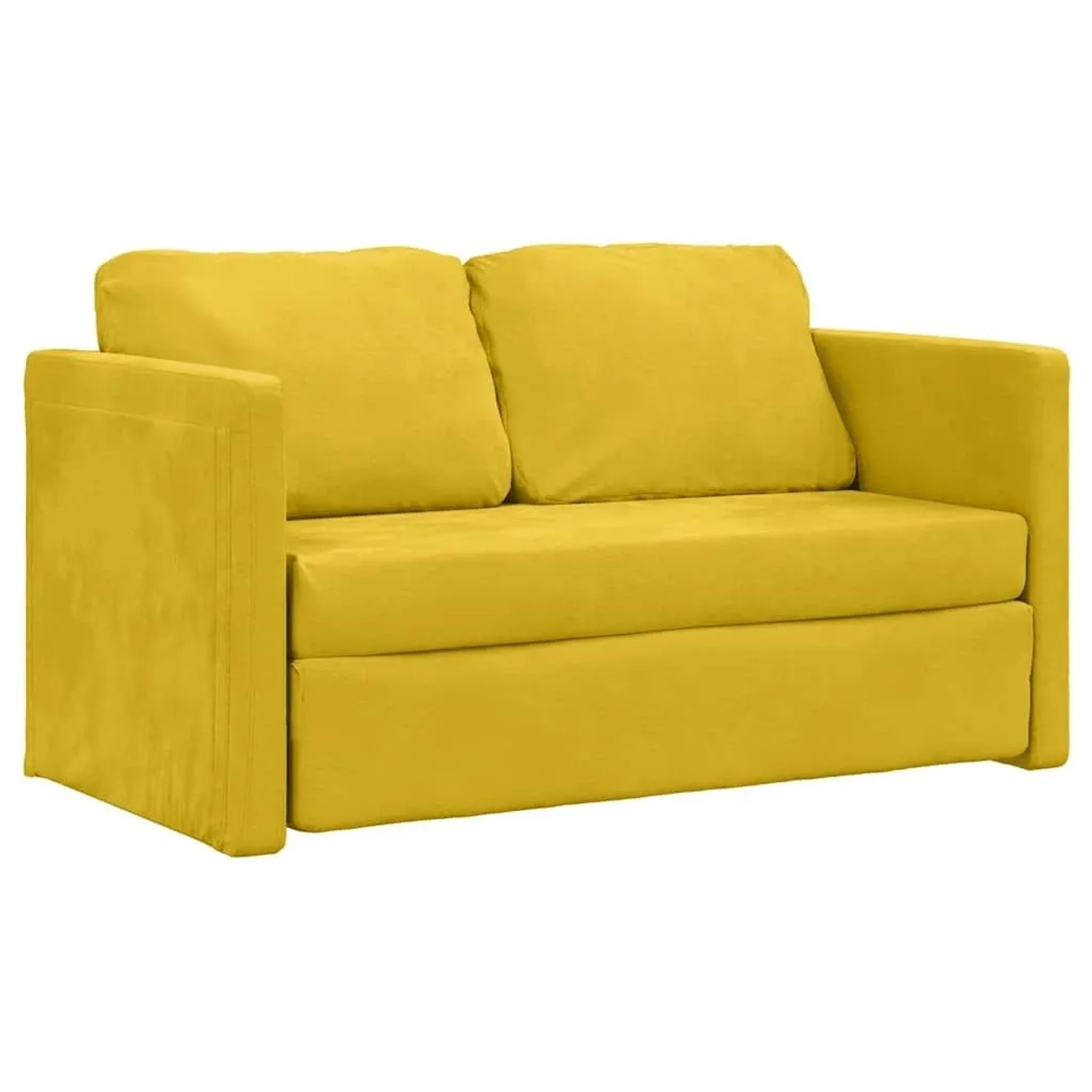 vidaXL Bodensofa mit Schlaffunktion Dunkelgelb 122x204x55 cm Samt 353963
