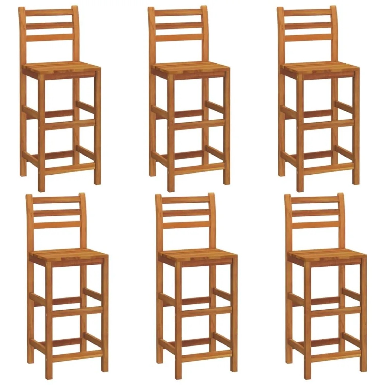vidaXL Barhocker 6 Stk Massivholz Akazie 3115987