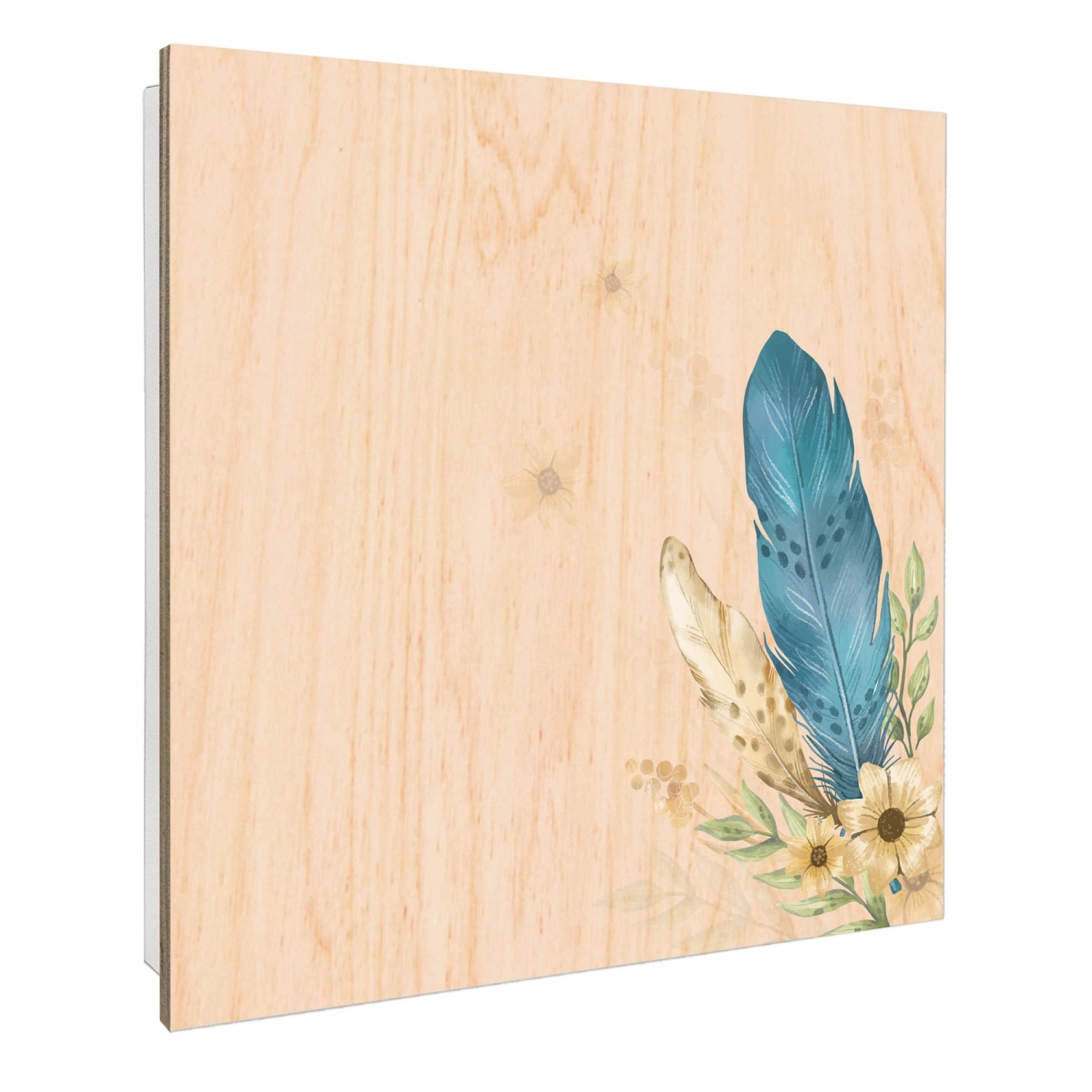 Banjado Schlüsselkasten mit Holzfront 30x30cm Weiß Scharnier Links 50 Haken günstig online kaufen