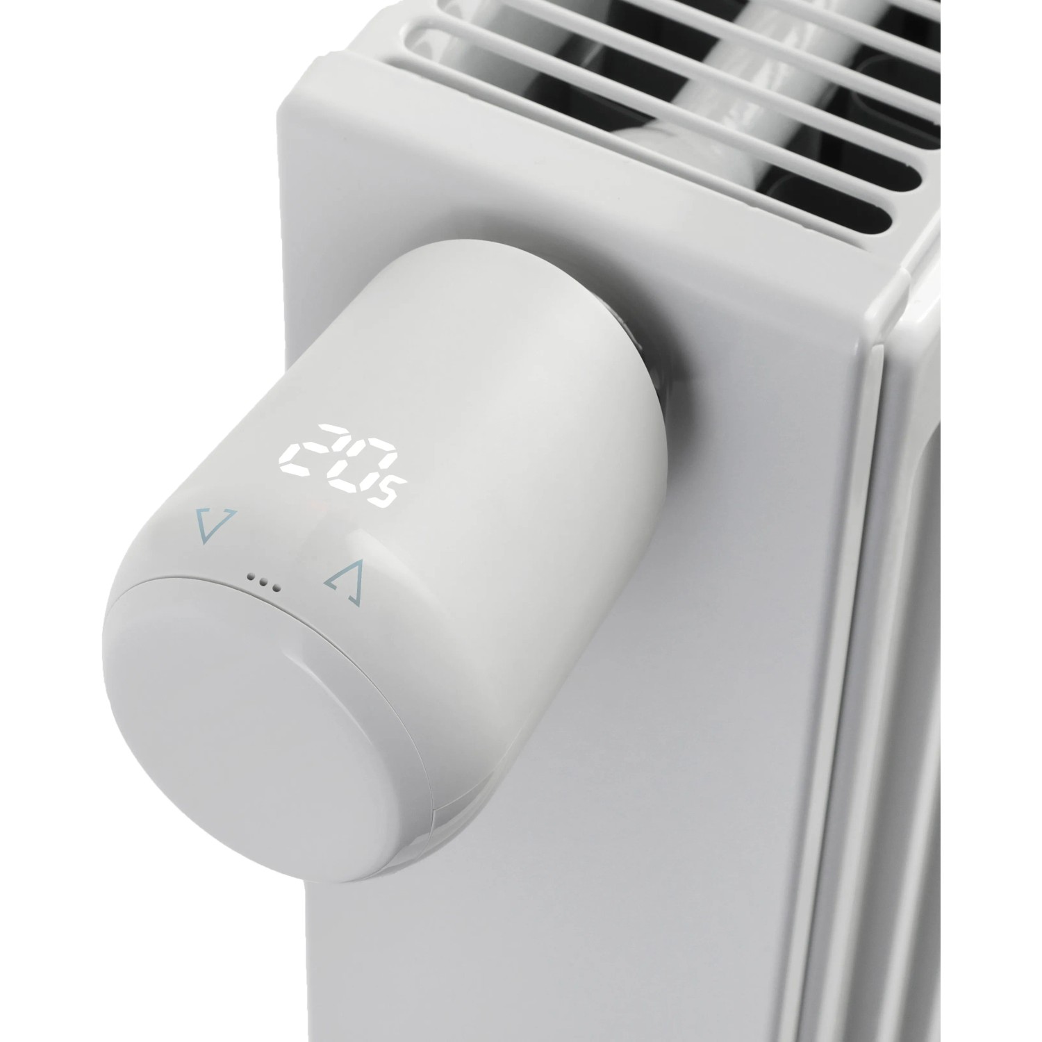 Comet WiFi Heizkörperthermostat am Heizkörper mit digitaler Temperaturanzeige.