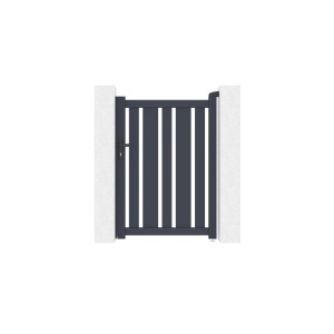 Graues Gartentor Veymont (100x140 cm) mit zwei Eifel Pfosten (166 cm).