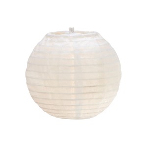 Weiße Lampion-Laterne der Solar-Lichterkette Martelli, ideal für Garten und Balkon.