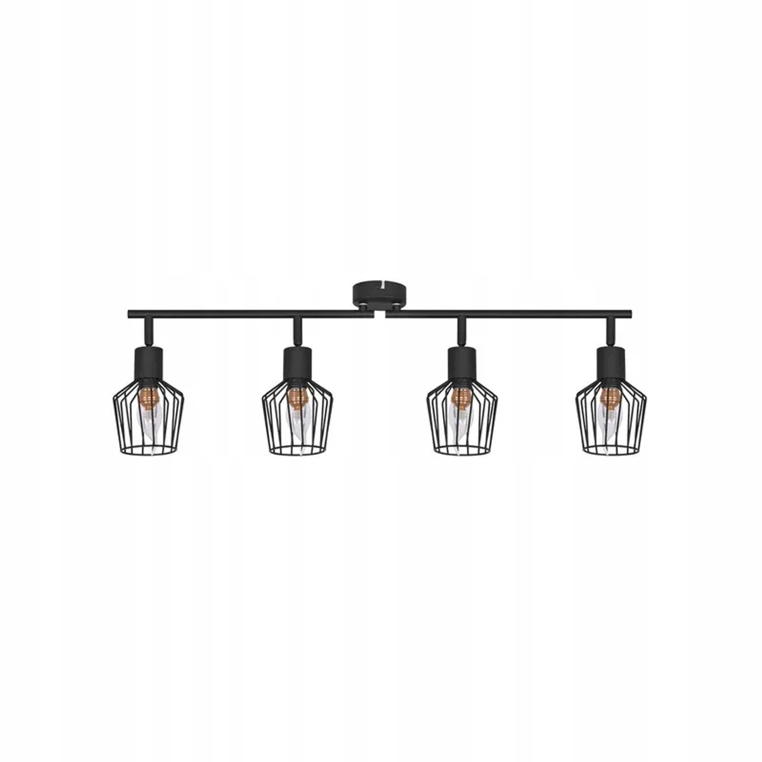 Nettlife Hester Deckenstrahler aus Metall Schwarz L 75 cm 4 Flammig E14