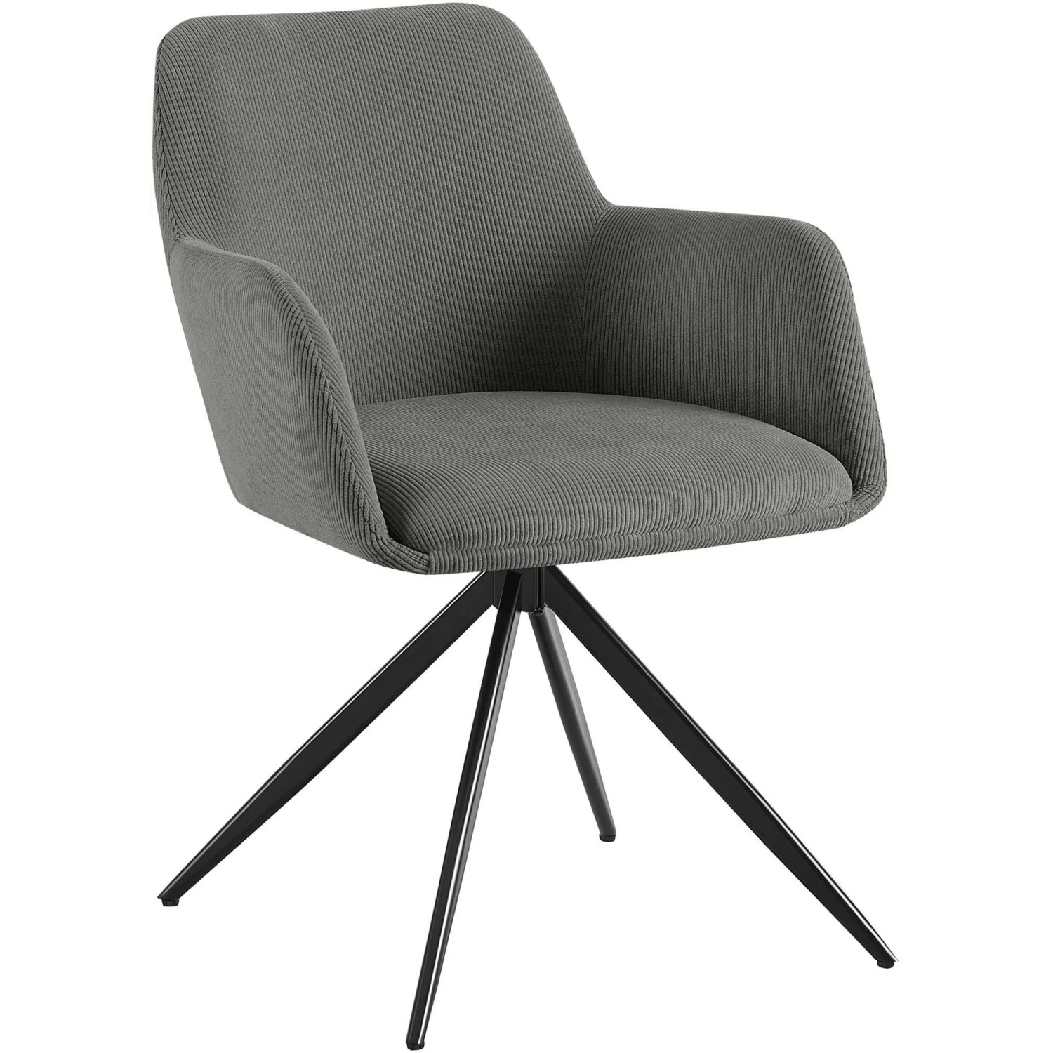 DELUKE Esszimmerstuhl PELON Cord Grau 56x62x81cm Essstühle Esszimmerstühle Küchenstühle Wohnzimmerstühle
