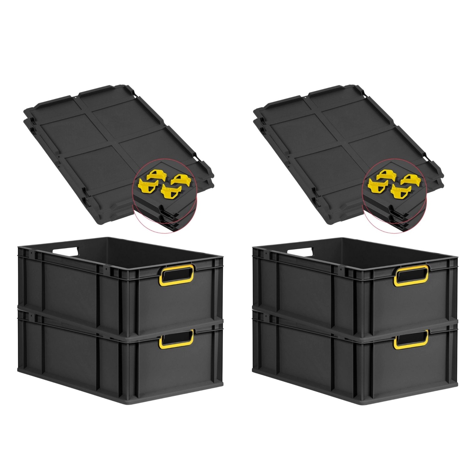 PROREGAL SuperSparSet 4x Eurobox Nextgen Color Mit Auflagedeckel HxBxT 22x4 günstig online kaufen