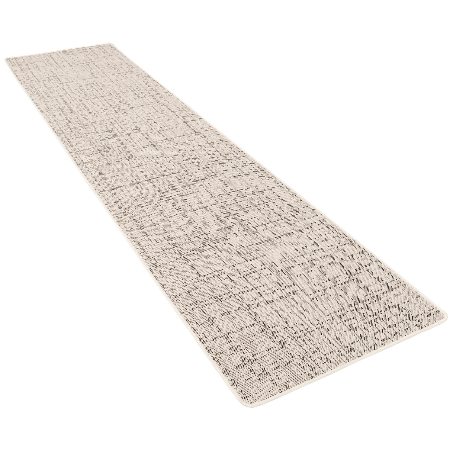 Snapstyle In & Outdoor Teppich Läufer Flachgewebe Oslo Creme Schwarz Melier günstig online kaufen