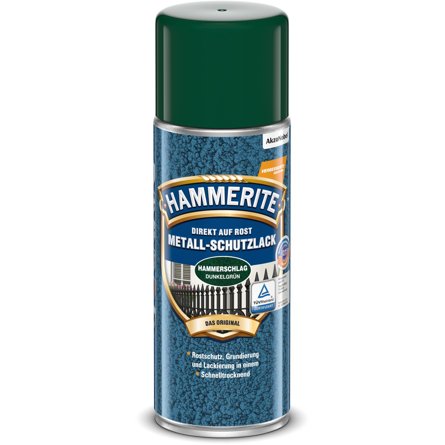 Hammerite Metall-Schutzlack Spray Dunkelgrün Hammerschlag 400 ml günstig online kaufen