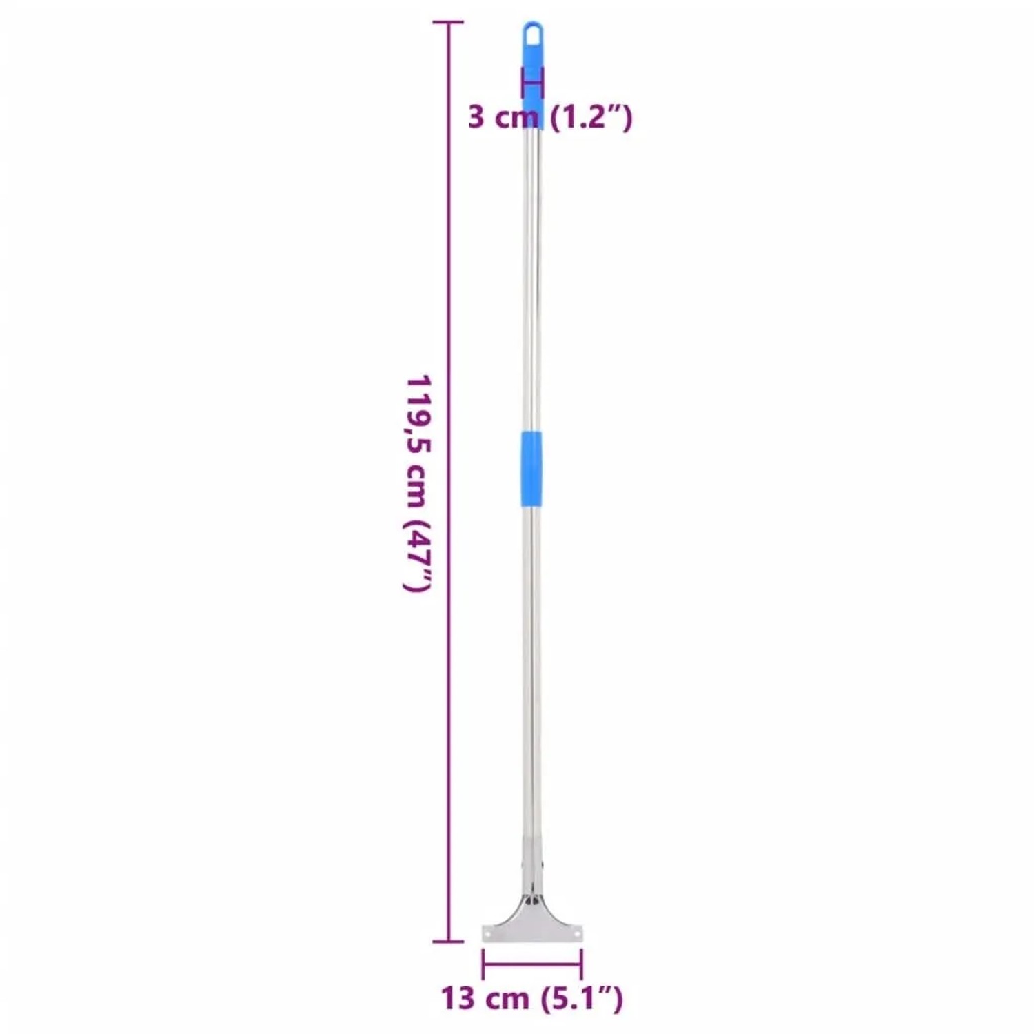 vidaXL Bodenabzieher-Stiel 119,5 cm Stahl und Kunststoff 4008374_5