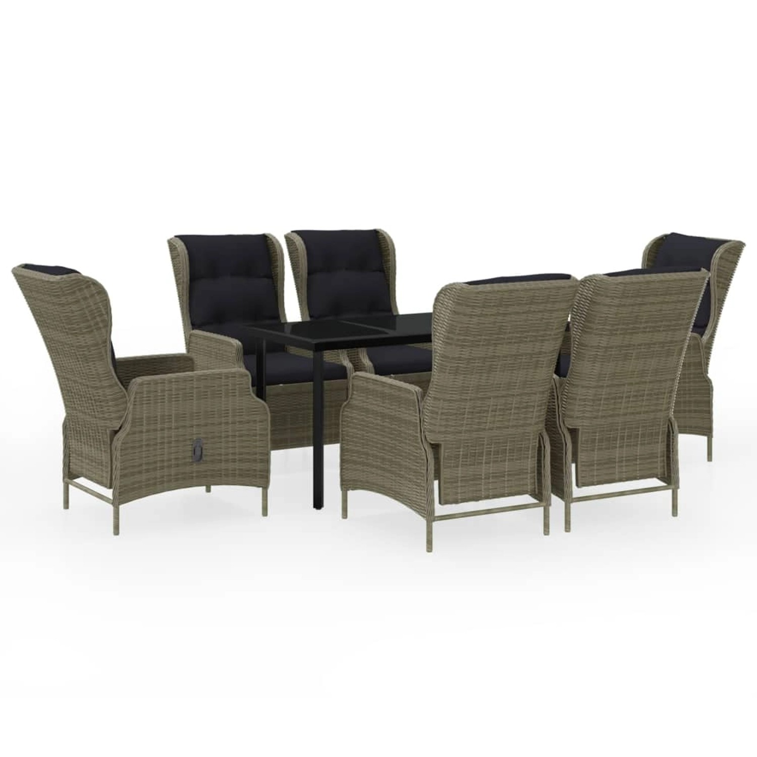 vidaXL 7-Tlg Garten-Essgruppe Braun 3099652