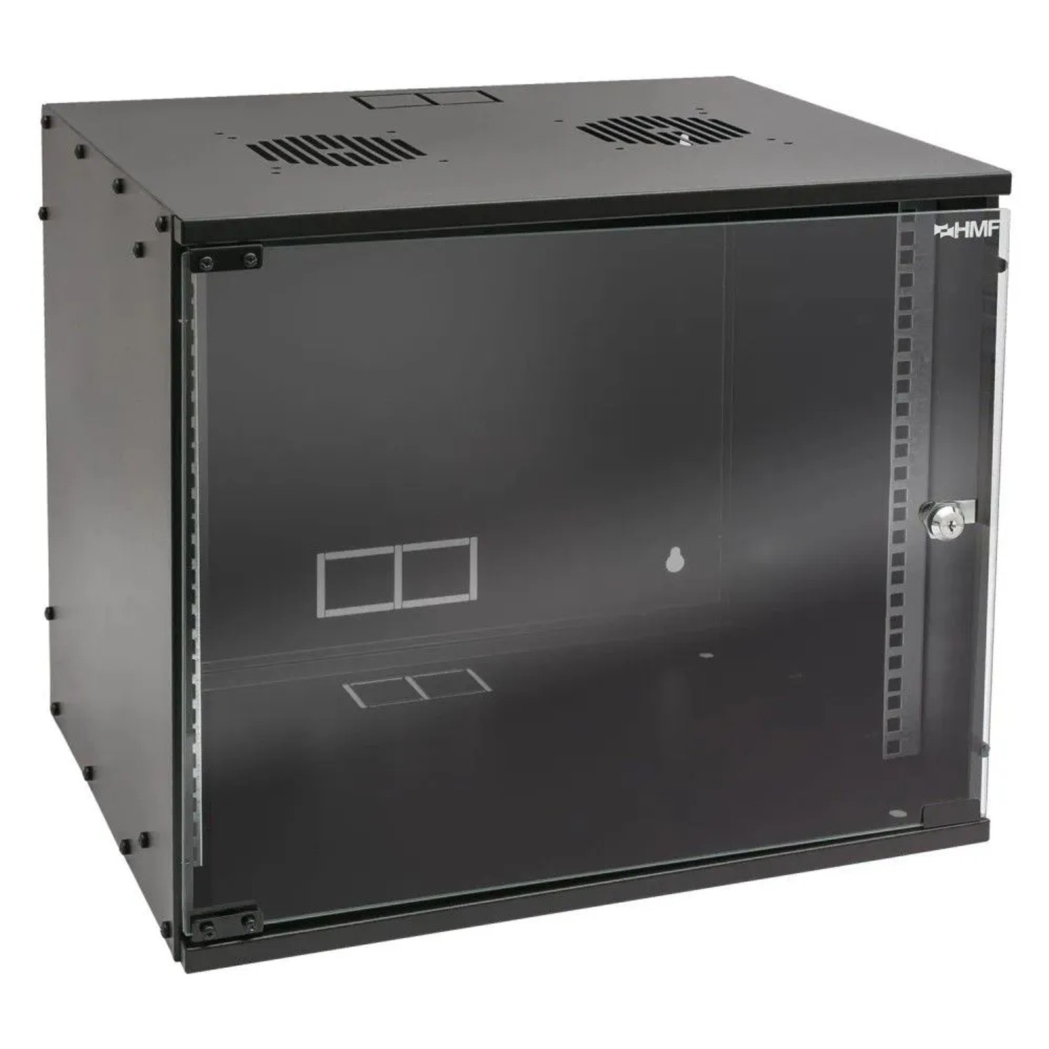HMF 65709-02 Serverschrank Netzwerkschrank 9HE Unmontiert 19 Zoll Rack Schwarz