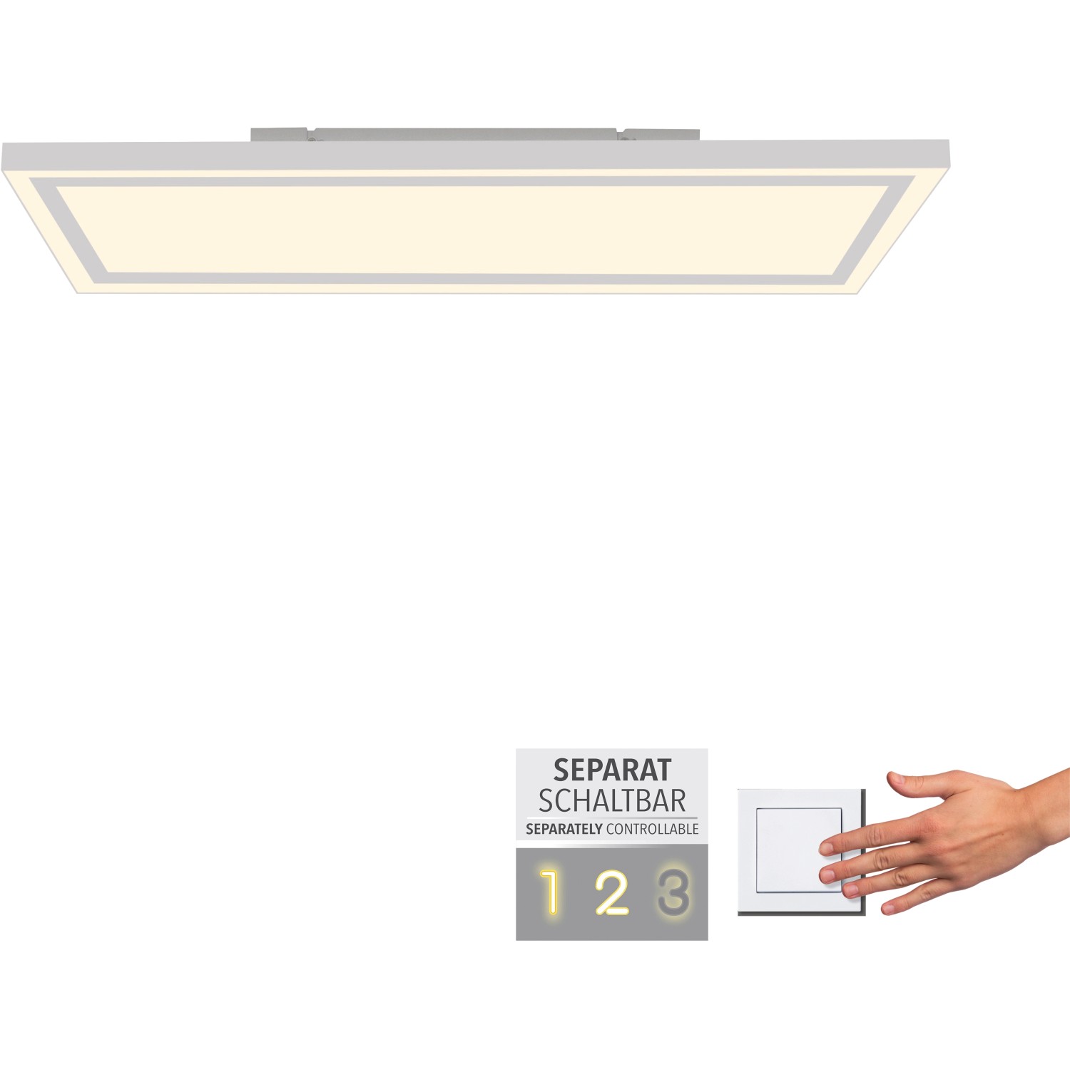 Weißes LED-Panel Bedging 80x35cm von Just Light mit separater Schaltung.