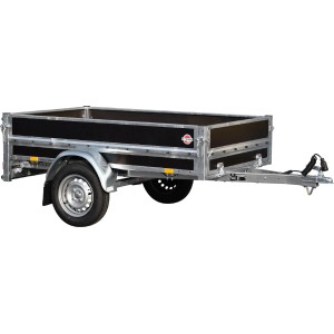 Stema Holzanhänger HZ 7.5-20-12.1: Robuster Autoanhänger mit Holzwänden und stabiler Konstruktion.