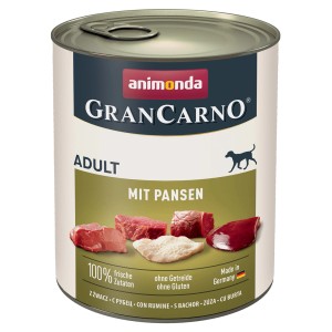 Animonda Gran Carno Adult Hundenassfutter mit Pansen, 800g Dose.