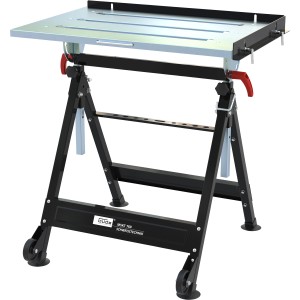 Güde MSKT 760 Schweißklapptisch: Mobile Werkbank mit verzinkter Arbeitsfläche und Transportrollen.