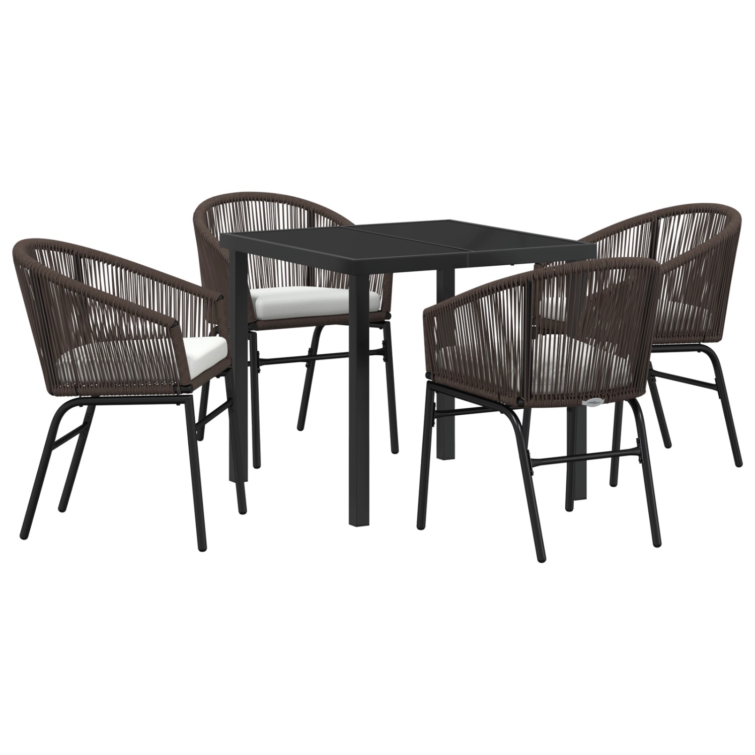 vidaXL Garten Essgruppe 5-Tlg Braun Poly Rattan 3379353 günstig online kaufen
