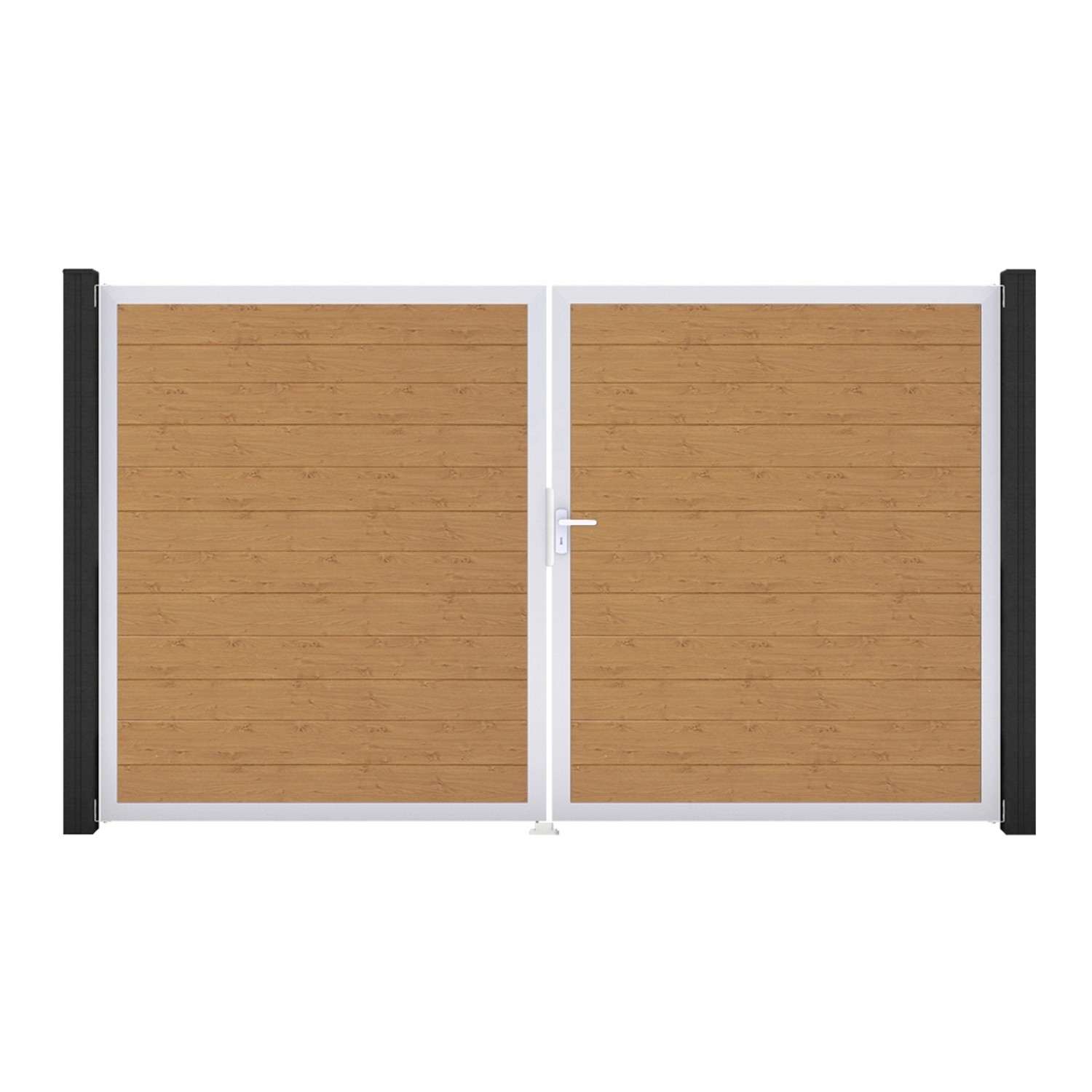 GroJa Tor 2-flg. Basicline Schmal Asteiche Natur EV1 306 cm x 180 cm DIN Re günstig online kaufen