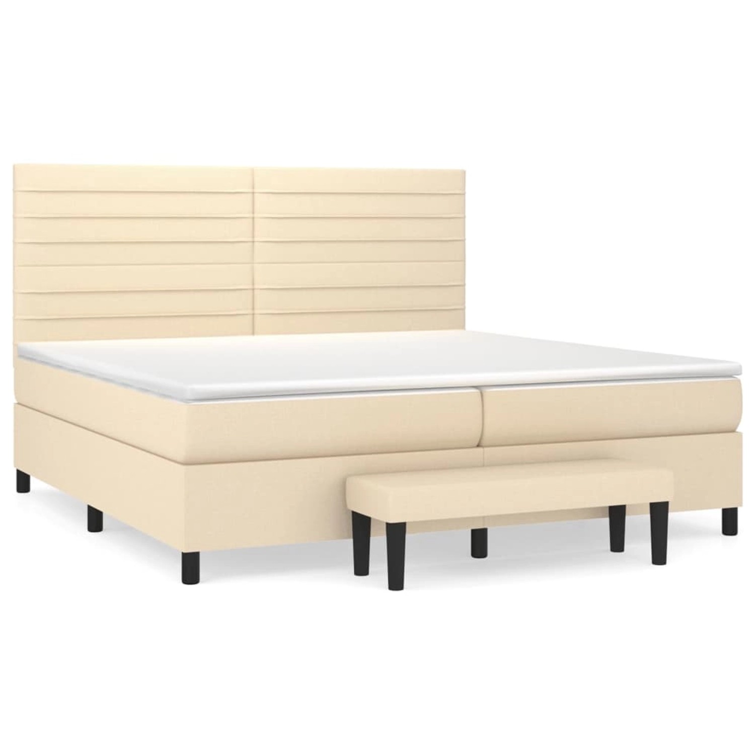 vidaXL Boxspringbett mit Matratze Creme 200x200 cm Stoff1358602 günstig online kaufen
