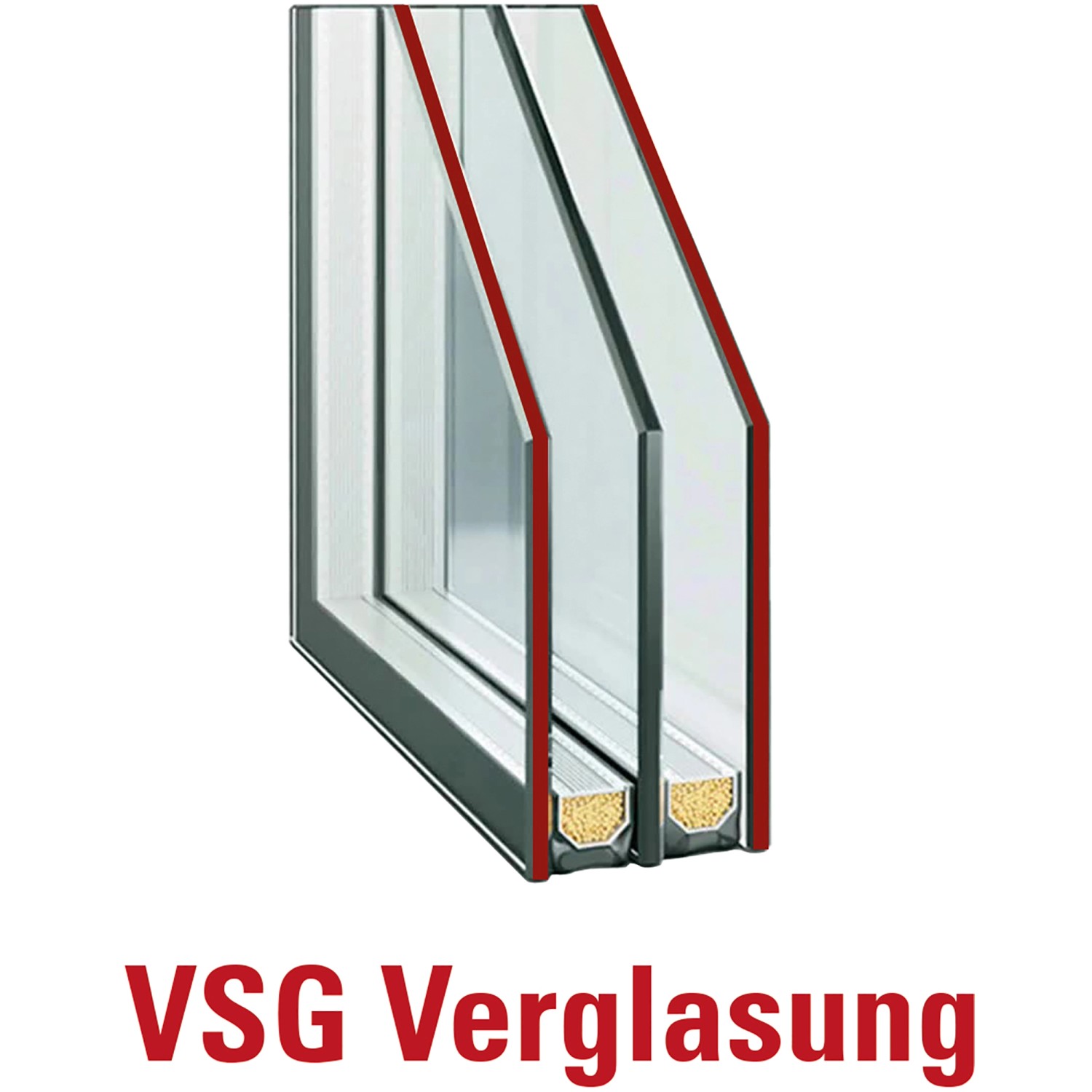 Detailaufnahme der VSG-Verglasung einer grauen Splendoor Sicherheits-Haustür Berlin Prime RC2K.