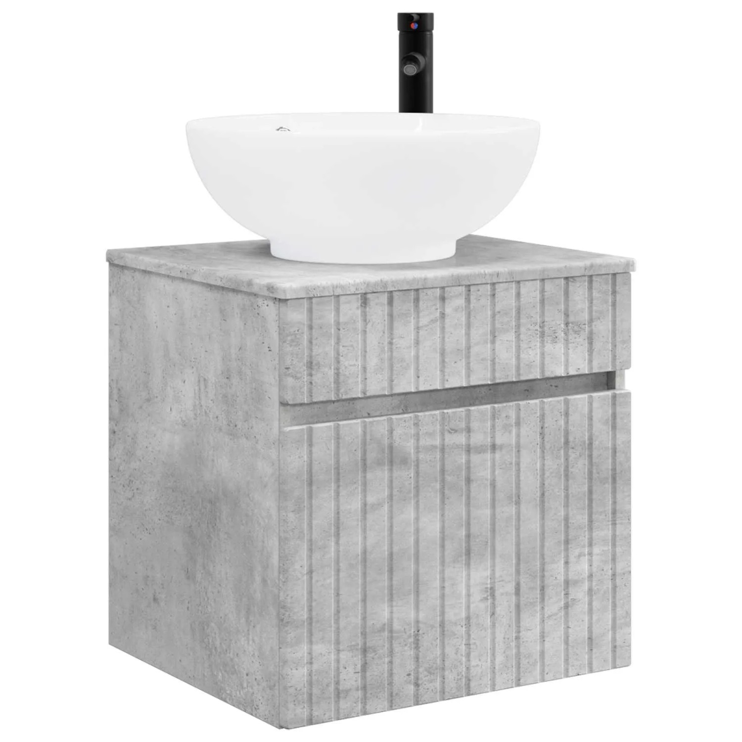 vidaXL Wandmontierte Waschbecken-Vanität Betongrau 49 x 44,5 x 66,5 cm 890605