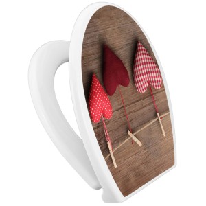 Banjado WC-Sitz Familie mit Herzen: Klodeckel mit Absenkautomatik und Kindersitz.