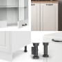 Detailansicht: Vicco R-Line Küchenzeile, Landhausstil, weiß/anthrazit, 140 cm breit.