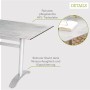 Rechteckiger Acamp Klapptisch Platin-Cemento, 120x80 cm, mit robustem Aluminiumgestell und HPL-Tischplatte.