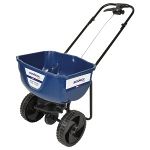 Sonneck Streuwagen Snowmaster, blauer Streuwagen mit 20 Liter Fassungsvermögen und Dosiereinrichtung.