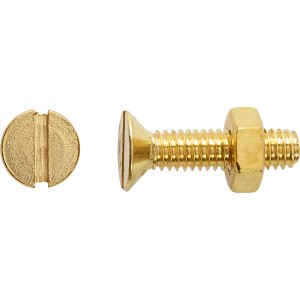 Gewindeschraube Messing M4 x 10 mm Schlitz Senkkopf 8 Stück